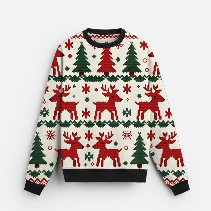 Cozy Mode Christmas | Sweatshirt | Red & Green Trees