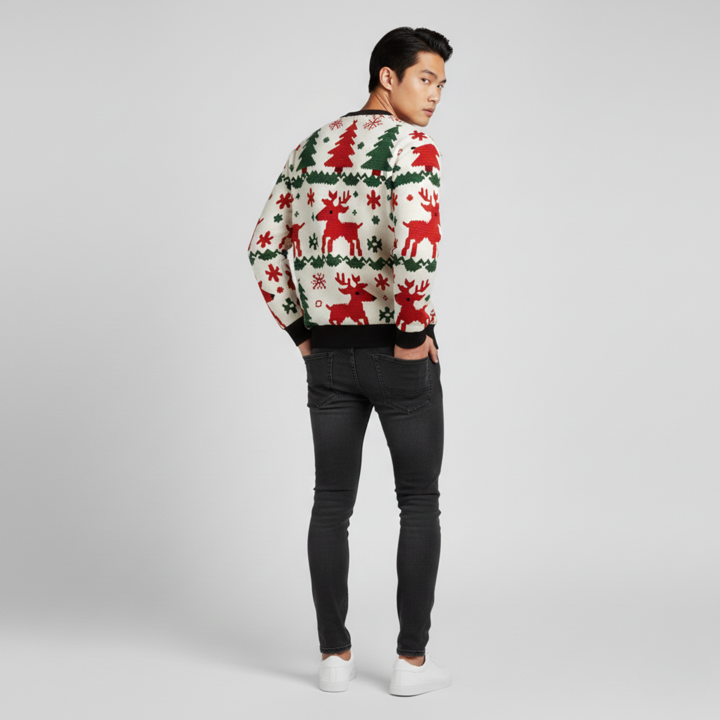 NordicCheer | WinterRitual | FestiveForm | Red Sweatshirt