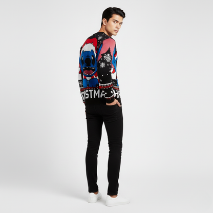 PixelNoel | Ohana | UglyChristmas Print| Black Sweatshirt