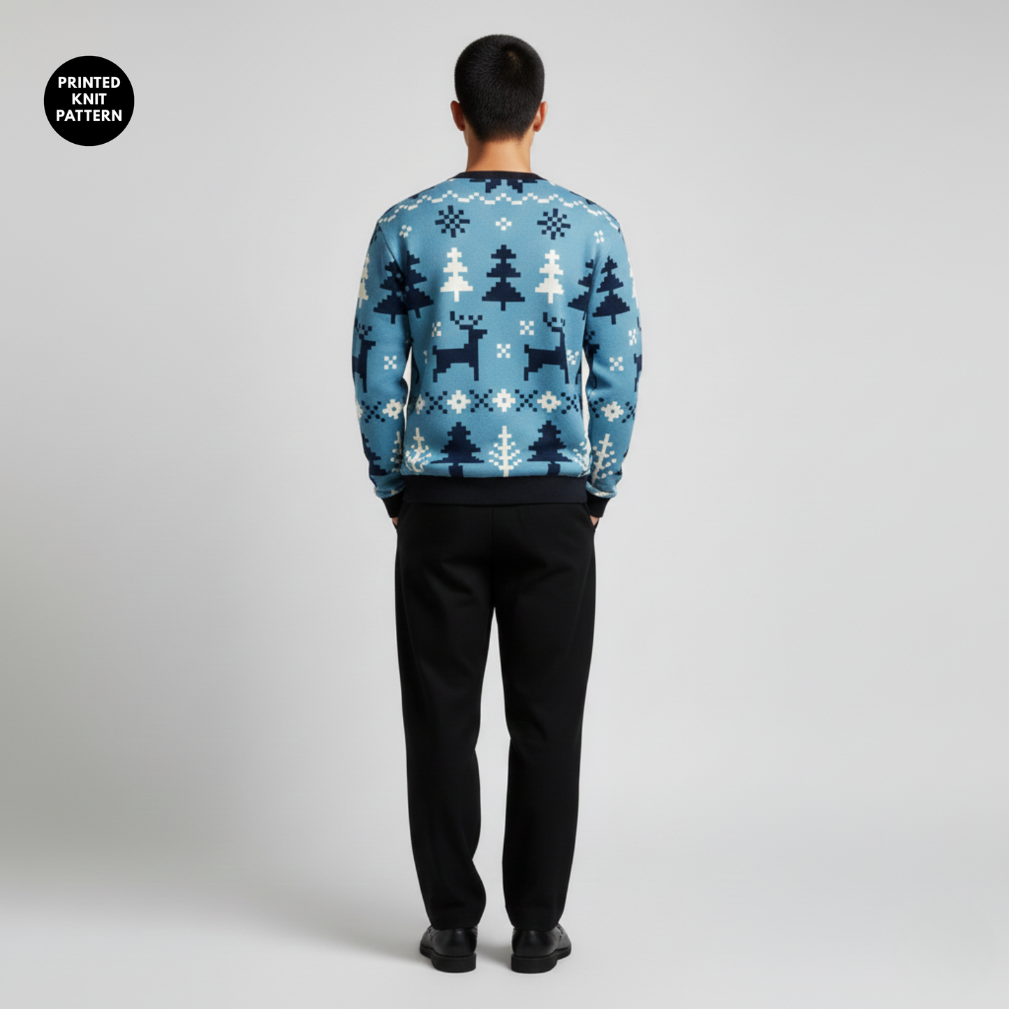 Winter Pixel Cheer | Festive Knit Look | Icy Blue | Unisex Sweatshirt