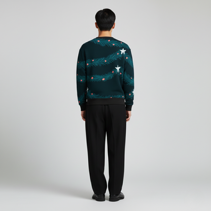 Evergreen Branches | Winter Green | Festive Style | Teal Green Sweatshirt