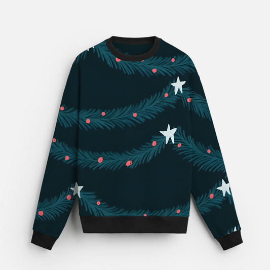 Evergreen Branches | Winter Green | Festive Style | Teal Green Sweatshirt