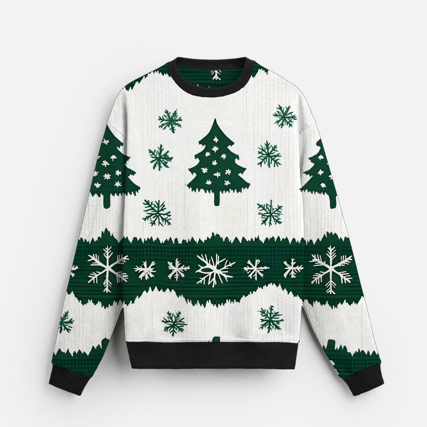 Winter Sweater | Christmas Pattern | Festive Style | White Sweatshirt